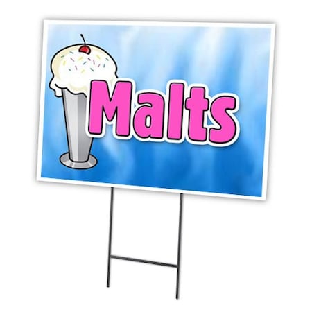 Signmission Malts Yard Sign & Stake outdoor plastic coroplast window, C-1824-DS-Malts C-1824-DS-Malts